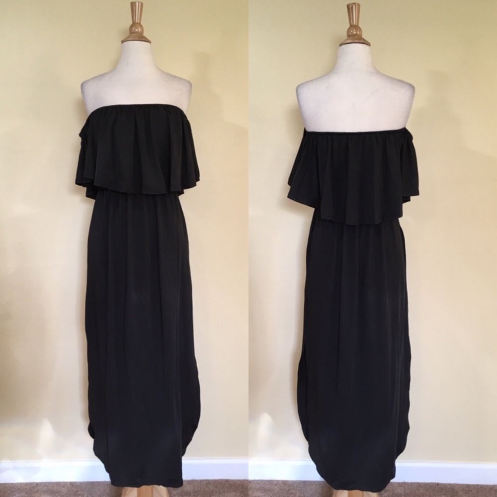Off Shoulder Ruffle Maxi with Pockets - Picture 6 of 7